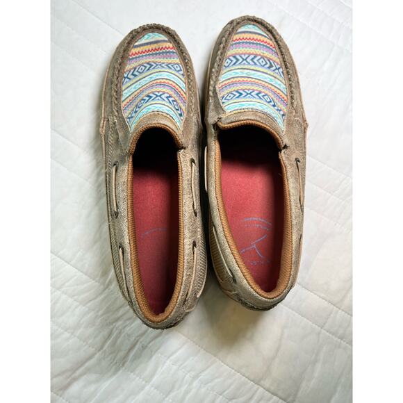 Twisted X Women's Slip On Driving Mocassins, Aztec Western, Machine Washable - Picture 6 of 6